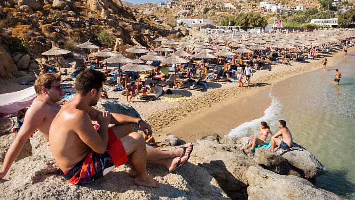 Super Paradise Beach in Greece