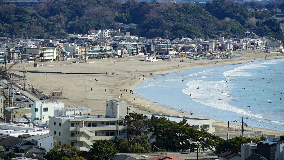 Yuigahama Beach in Japan