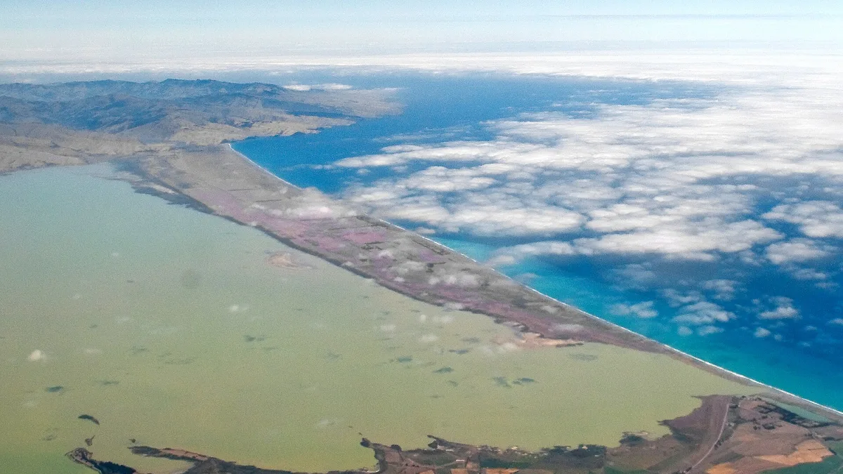 Kaitorete Spit Beach in New Zealand