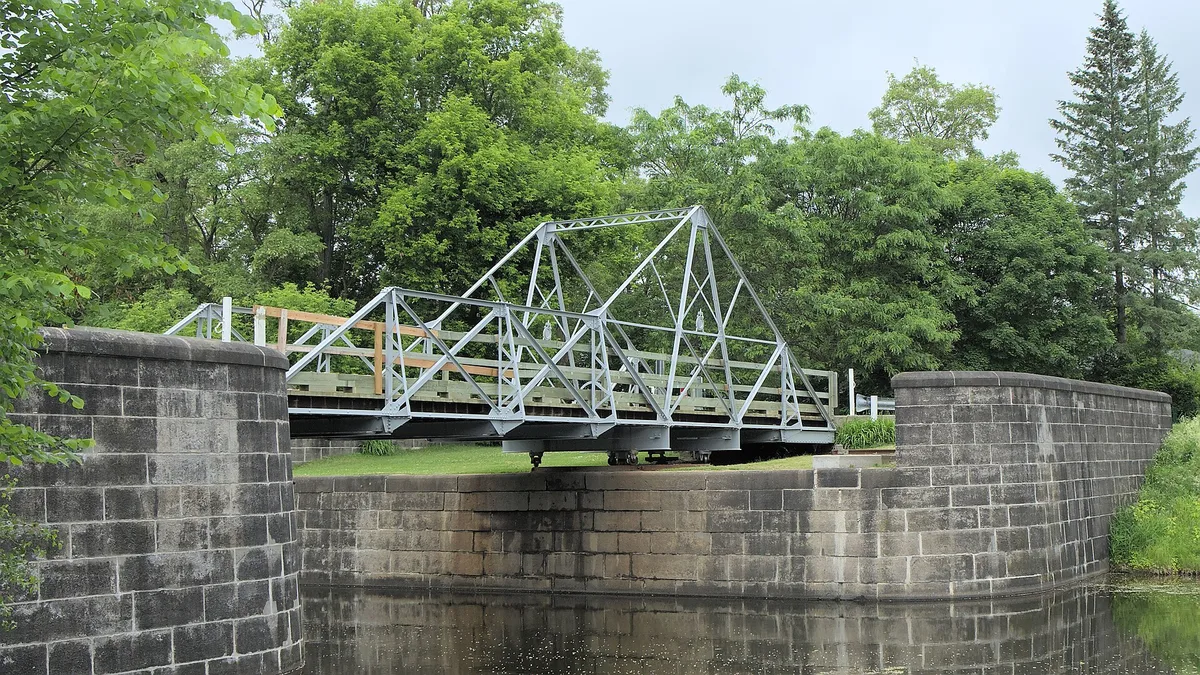 Burritts Rapids Swing Bridge in Canada