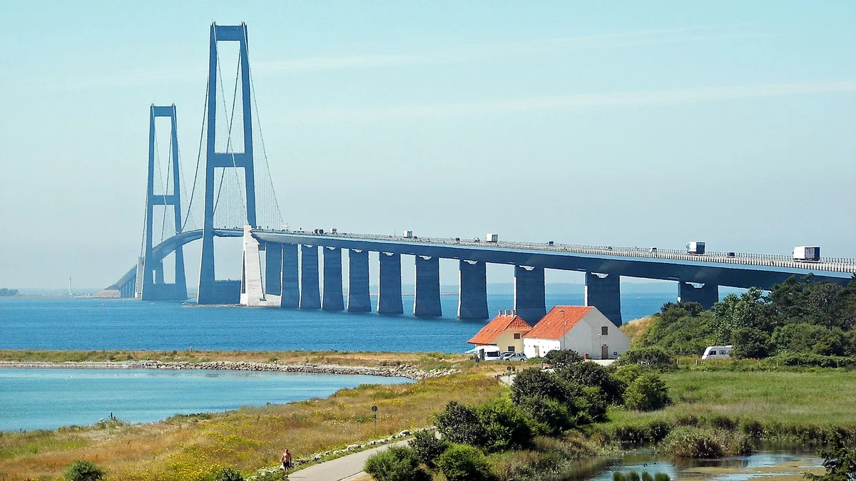 Great Belt West Bridge in Denmark