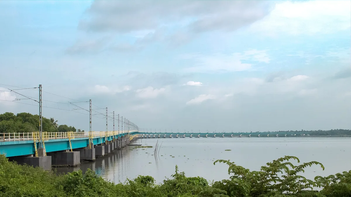 Vembanad Rail Bridge in India
