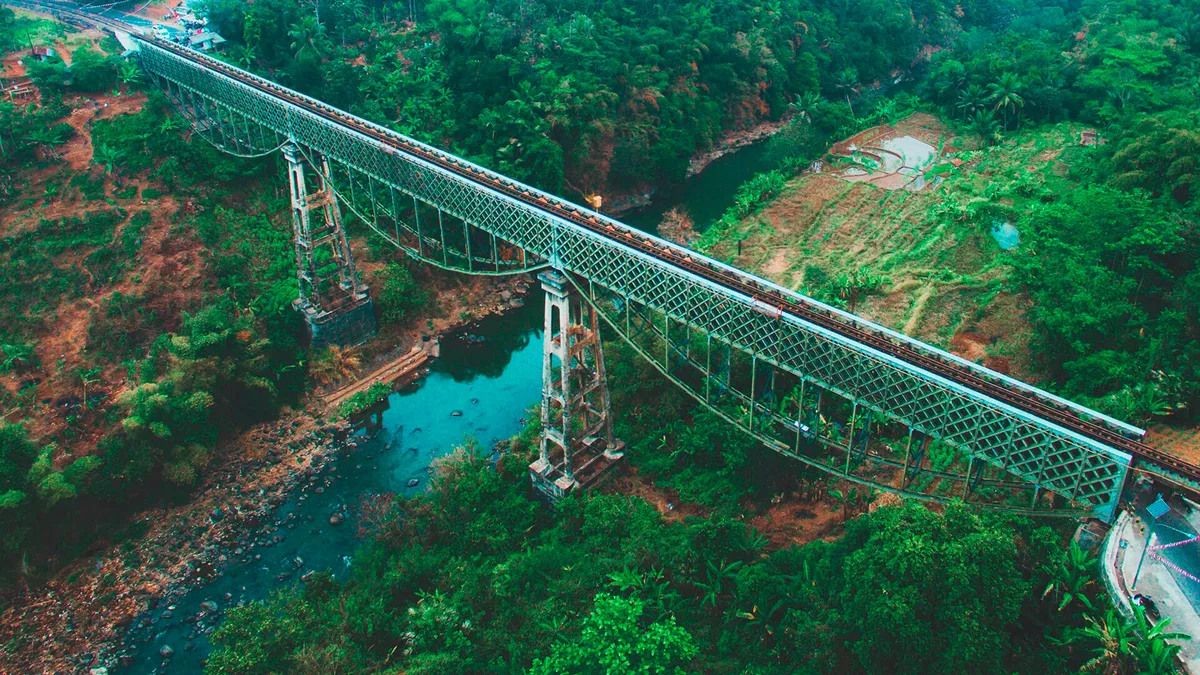 Cirahong Railway Bridge in Indonesia