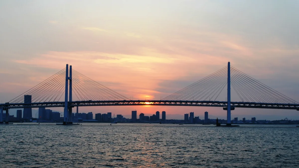 Yokohama Bay Bridge in Japan