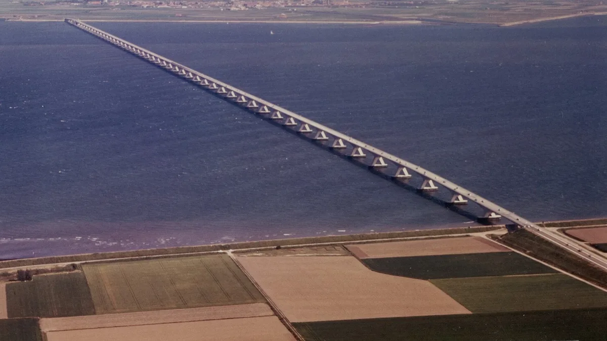 Zeeland Bridge in Netherlands