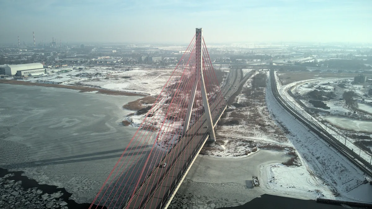 Third Millennium John Paul II Bridge in Poland
