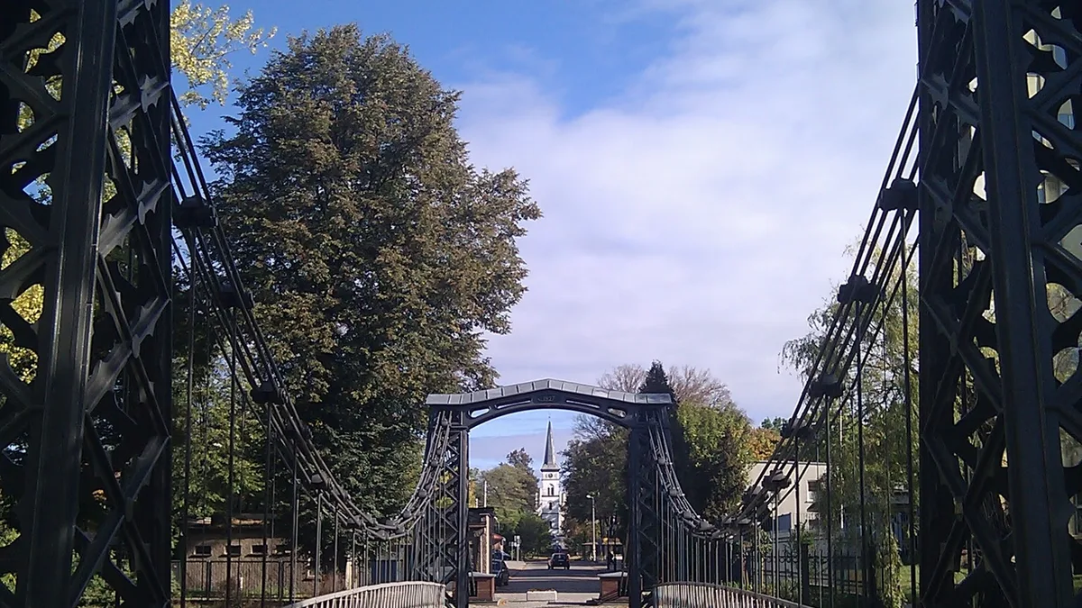 Ozimek Suspension Bridge in Poland