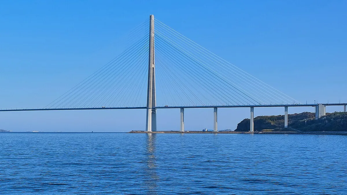 Russky Bridge in Russia