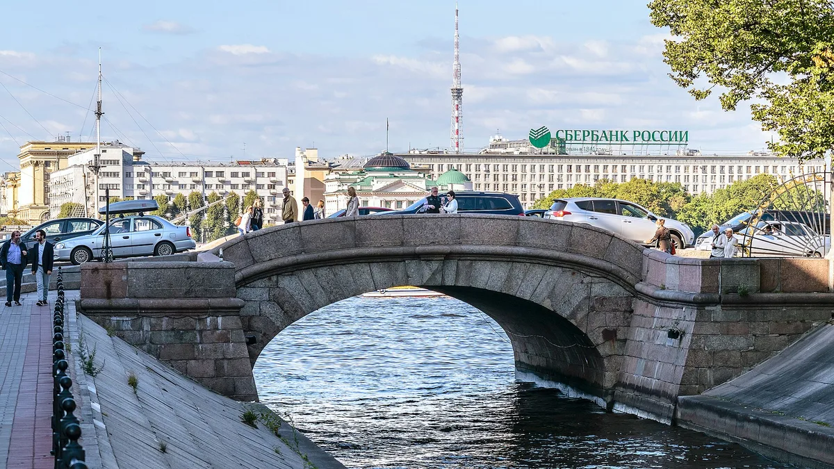 Upper Swan Bridge in Russia