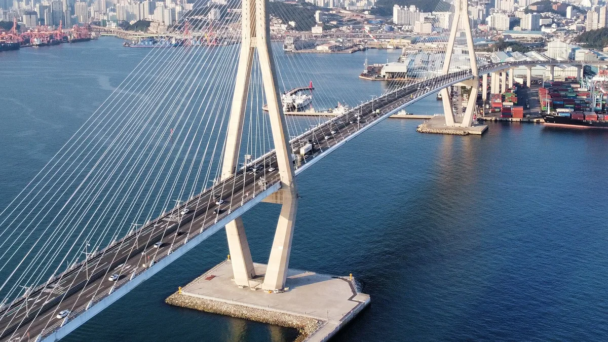 Busan Harbor Bridge in South Korea