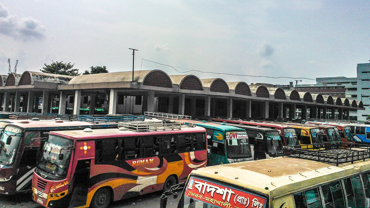 Mohakhali Inter-District Bus Terminal in Bangladesh