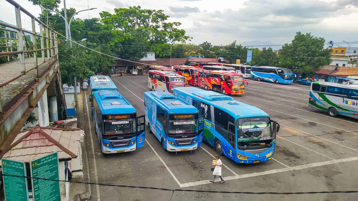 Cicaheum Bus Terminal in Indonesia