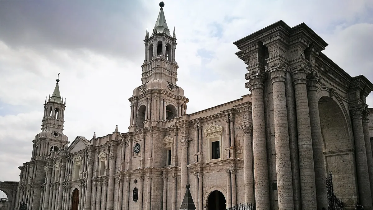 Basilica Cathedral of Arequipa in Peru