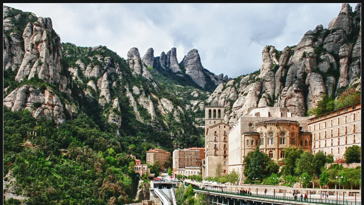 Basilica of Montserrat in Spain