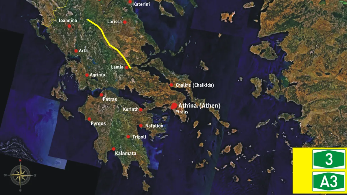A3 Central Greece Motorway in Greece