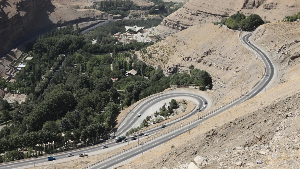 Chalus Road in Iran