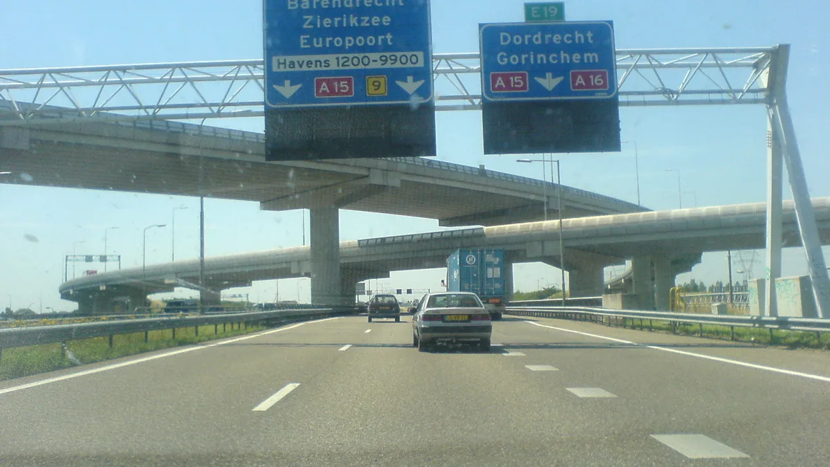 A15 Motorway in Netherlands