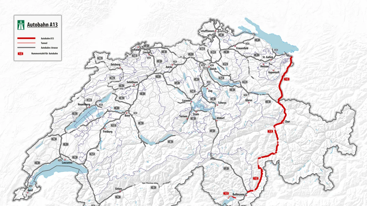 A13 Motorway in Switzerland