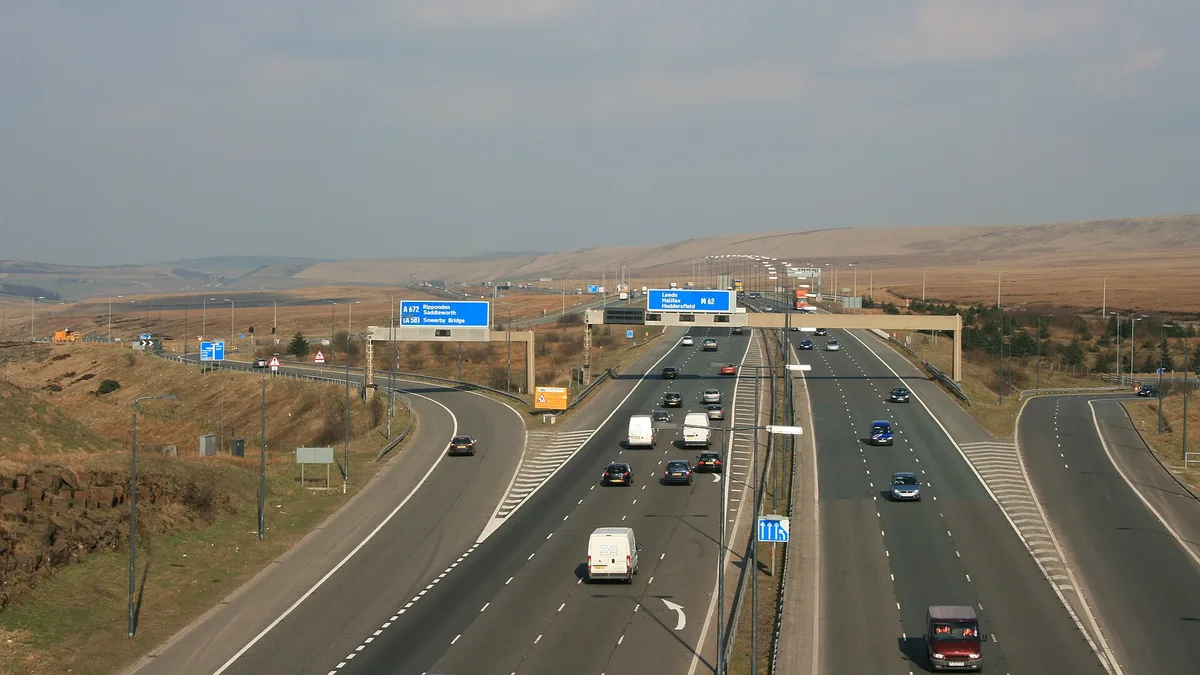 M62 Motorway in United Kingdom