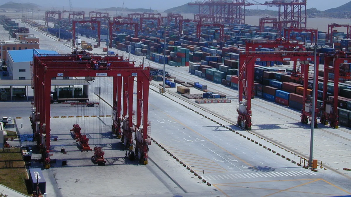 Port of Shanghai in China