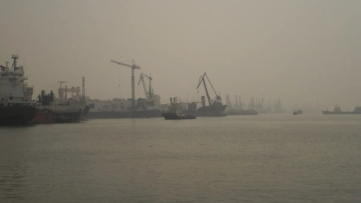 Port of Tianjin in China