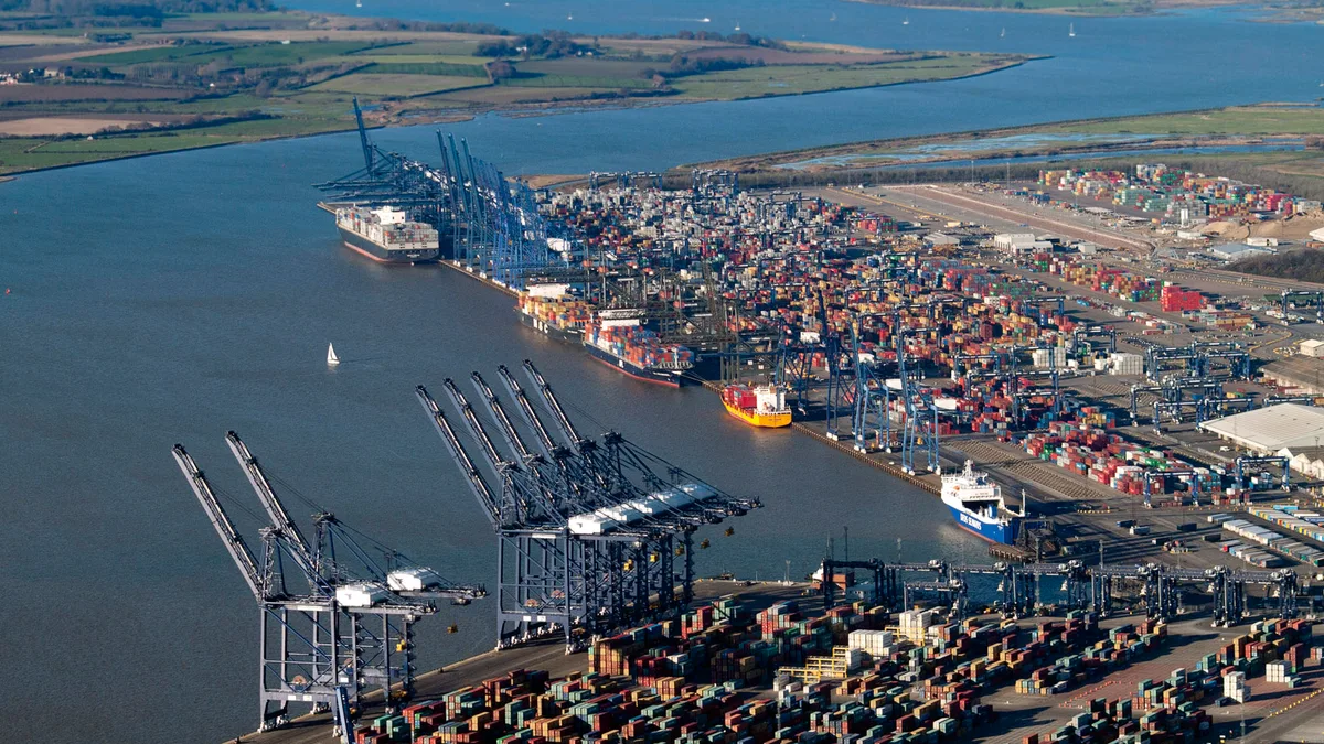 Port of Felixstowe in United Kingdom
