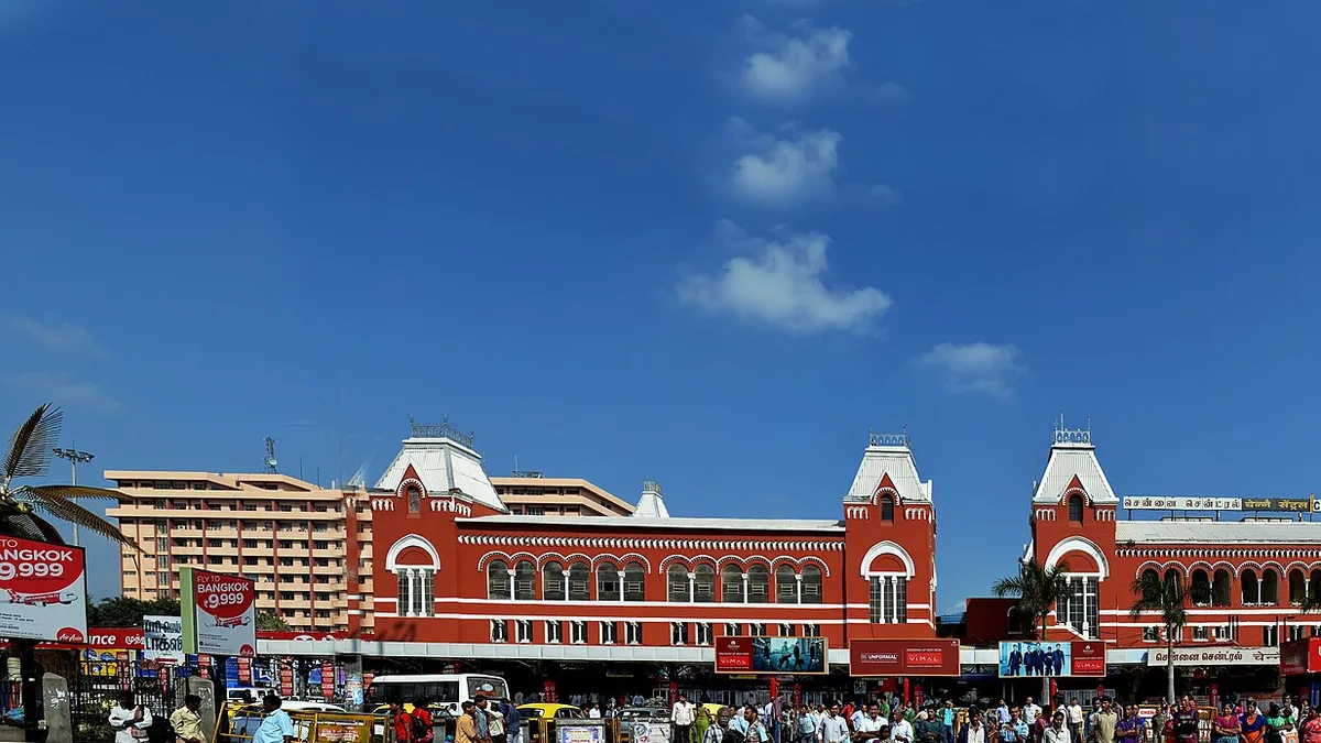 Chennai Central Railway Station in India