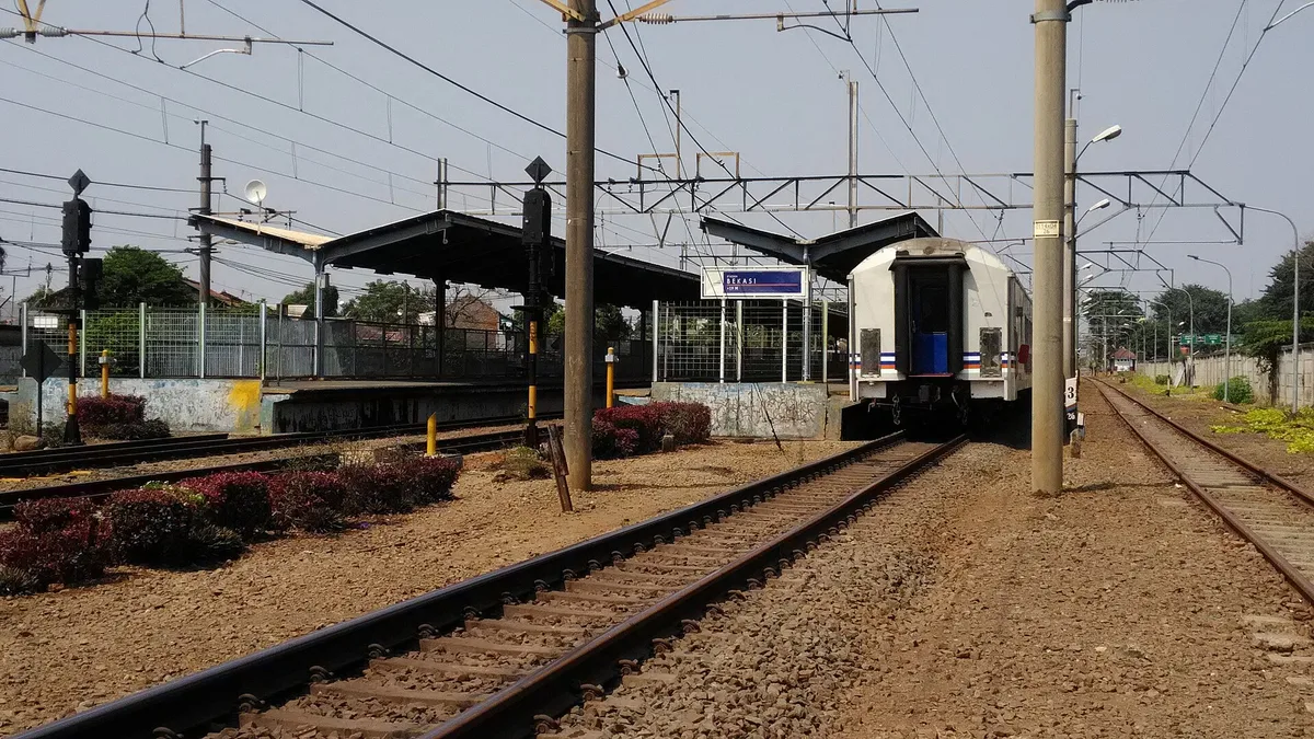 Bekasi Railway Station in Indonesia
