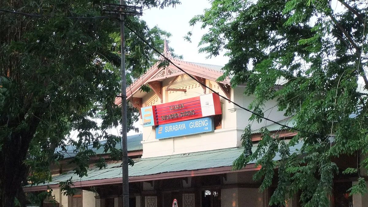 Surabaya Gubeng Railway Station in Indonesia