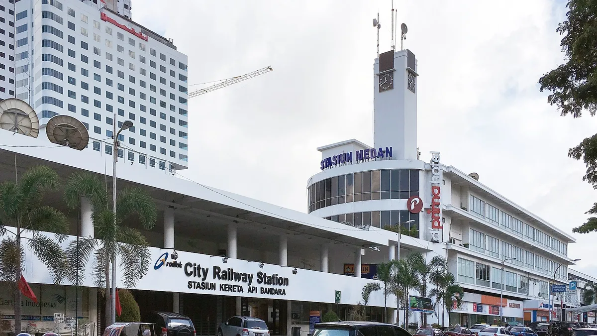 Medan Railway Station in Indonesia