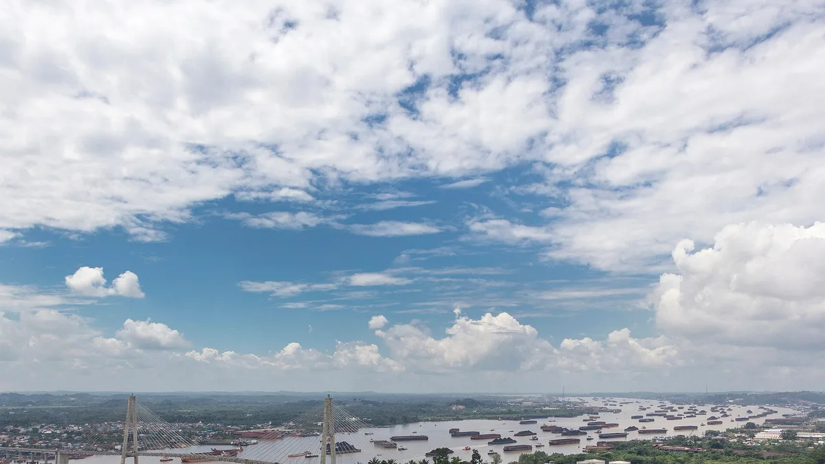 Mahakam River in Indonesia