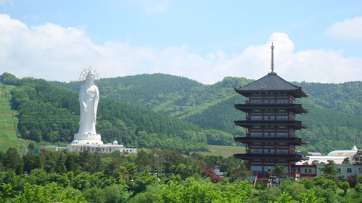 Dai Kannon of Kita no Miyako Park in Japan