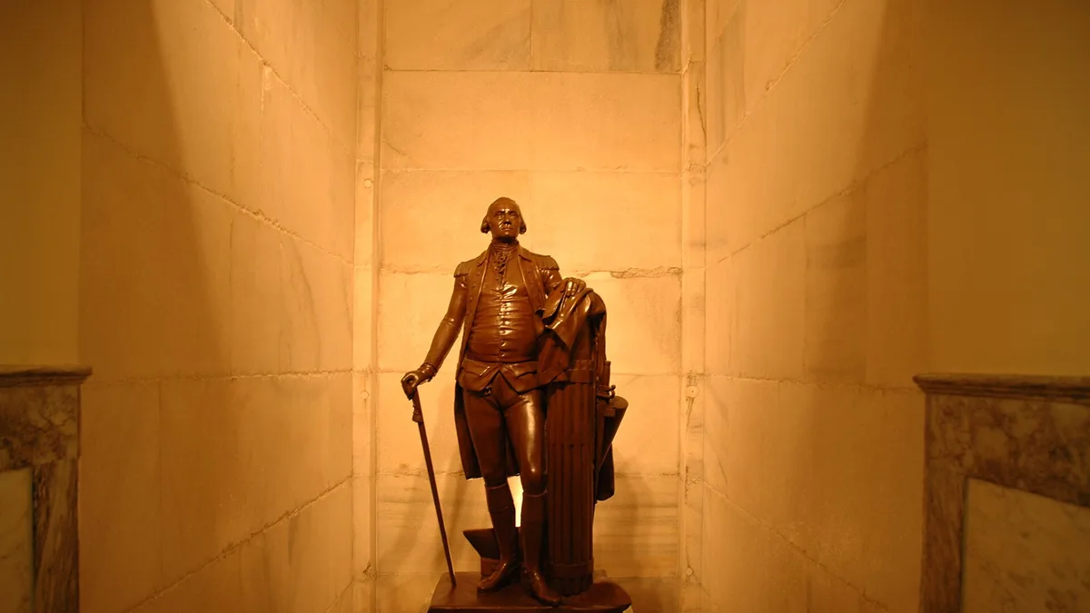 George Washington Statue at Washington Monument in United States