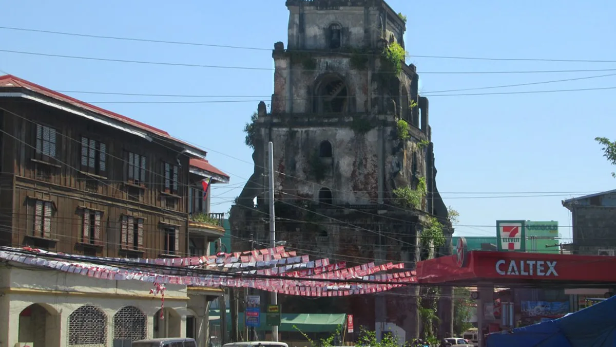 Laoag Sinking Bell Tower in Philippines