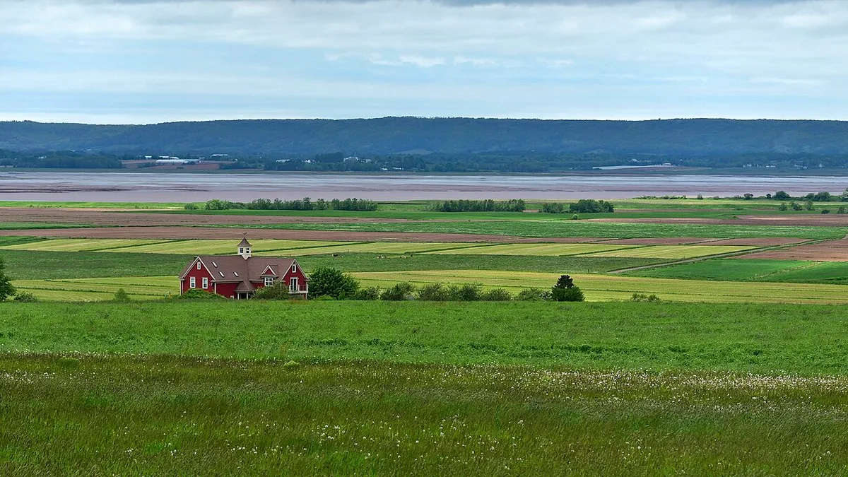 Landscape of Grand Pré in Canada