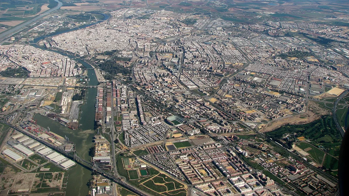 Cathedral, Alcázar and Archivo de Indias in Seville in Spain
